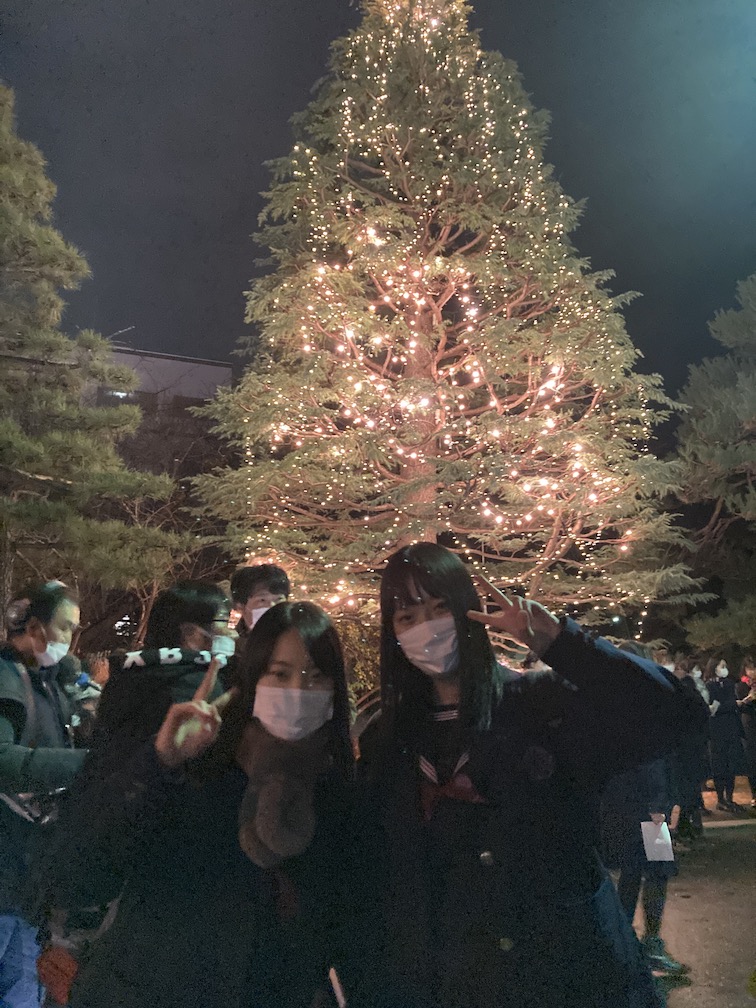 11月24日(水)正門前のクリスマスツリーの点灯式を実施しました🎄